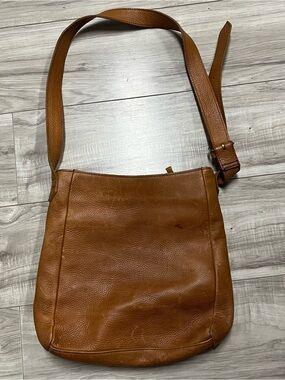 Cognac Brown Leather Shoulder Satchel